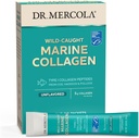 Tohtori Mercola Marine Collagen Powder Packets, 5g Collagen Per Serving, 15 tarjoilua (15 on-The-go-packets), Jauheellinen ravintolisä, Mautonta, Tyyppi 1 Kollageeni Peptides from Cod, Haddock & Pollock