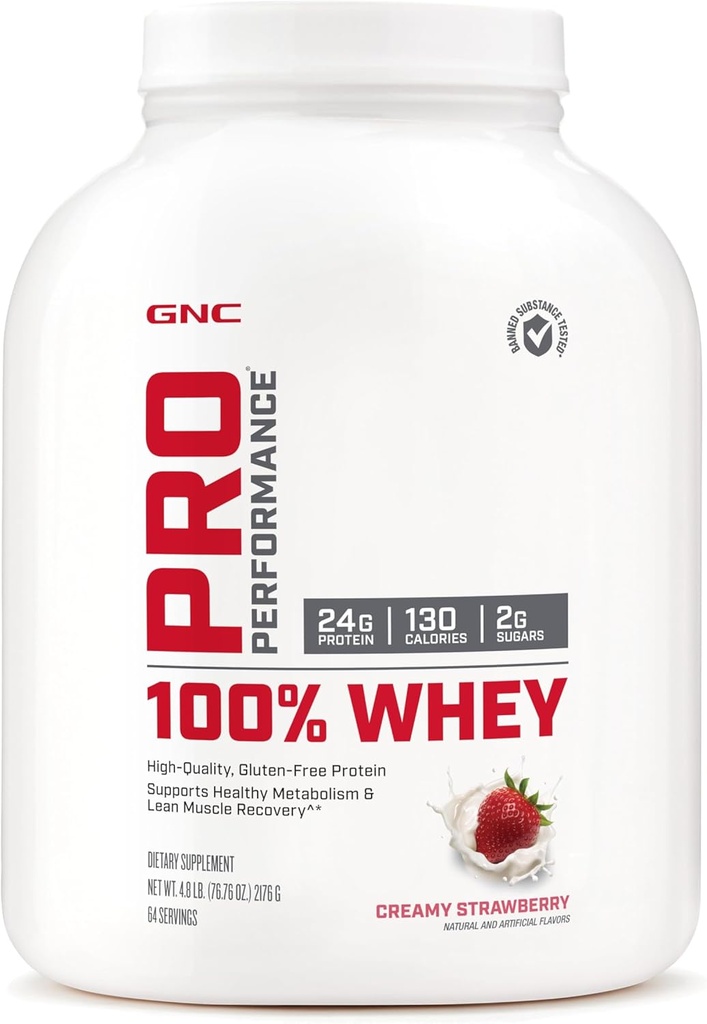 GNC Pro Performance 100% Whey - Kermainen mansikka (64 tarjoilua)