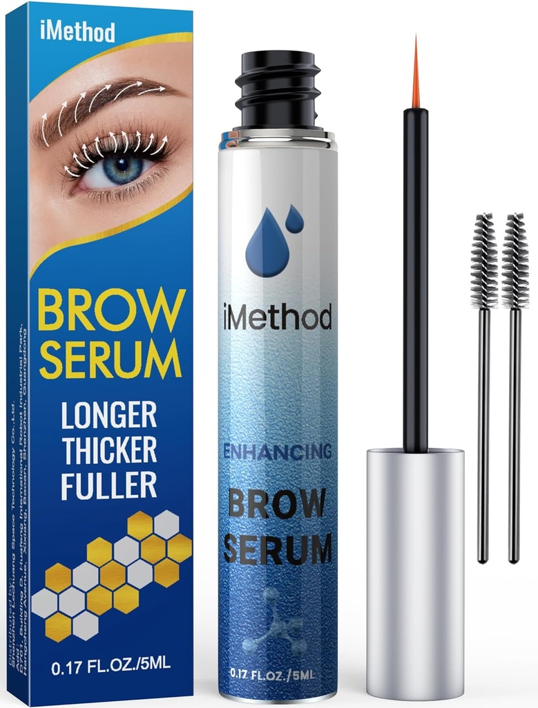 iMethod kulmakarvojen kasvu seerumi - kulmakarvojen seerumi kasvaa Brows, Thicker Brows 4 viikkoa, Brow Boost, Natural Eye Brow Enhancer 5ML, puhdas