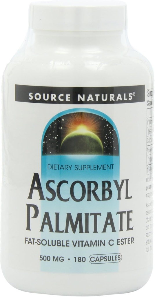 Source Naturals Ascorbyl Palmitate 500 mg, 180 kapselia (pakkaus 2)