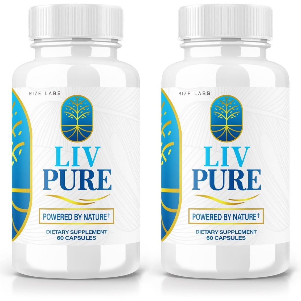 rize labs - LivPure Powered by Nature - Advanced Formula - Pure tuki ruokavalio täydentää maksan tukea, extra vahvuus, vegaaninen, maksan toiminta pillereitä (120 kapselia)