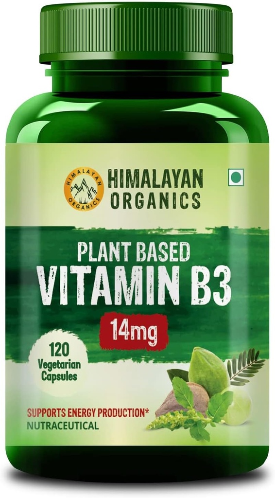Generisk växtbaserad vitamin B3 stöder hälsosam hud och hjärt 120 kapslar