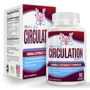 Vein & Leg Circulation Supplement (All-in-1) Hälsostöd med 8 aktiva ingredienser | Blodcirkulation Booster Formel | Leg & Vein Supplements | 1-månaders leverans | 90 kapslar