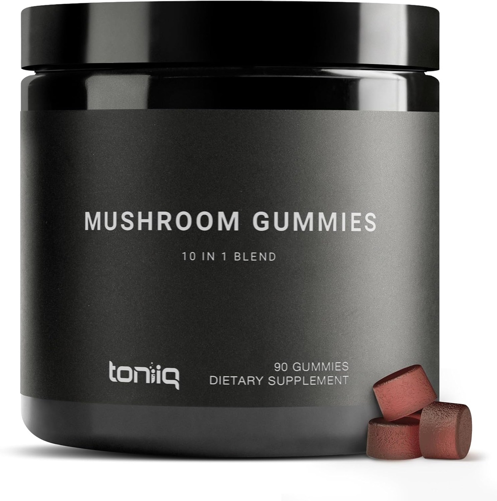 Mushroom Gummies - Ultra High Potency 10:1 Pura leijona Mane, Chaga & Reishi - Tehokas 10-Mushroom Blend - kolmannen osapuolen laboratoriossa testattu - 90 Gummies