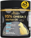 95% Omega 3 Fish Oil for Dogs & Cats, Vet- Formulated with RTG Processed Salmon Oil, Maximum EPA & DHA, Tukee sydäntä, ihoa, turkkia, Joint,Heart & Immuuniterveys, 100 pehmeää geeliä