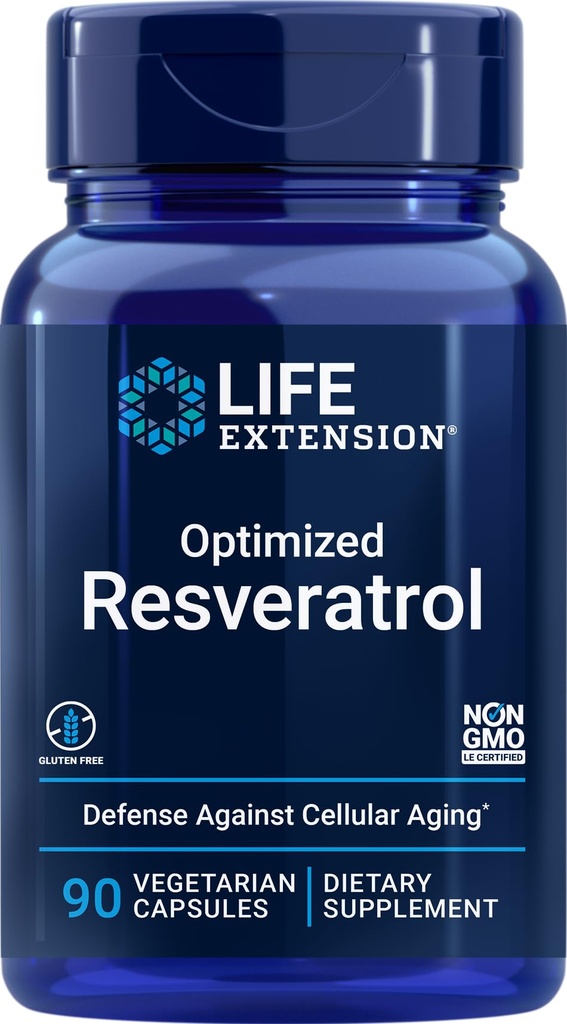 Life Extension Optimoitu Resveratrol, 90 kasvissyöjäkapselia