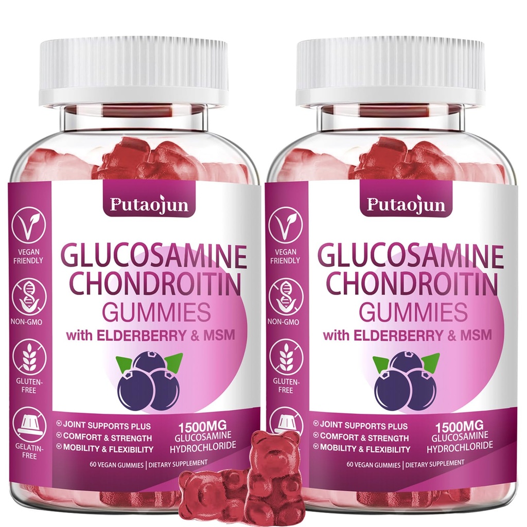 Glukosamiinikondroitiini Lisäravinteet MSM & Elderberry ... Glukosamiinikondroitiini Gummy for Adults & Women