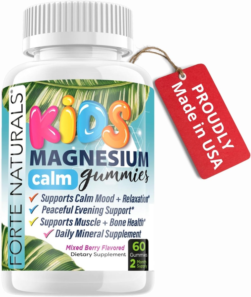 Barn Magnesium Calm Gummies för sömn, för Bedtime, 60 Count Supplements Made i USA