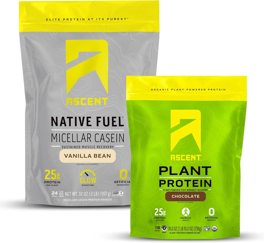 Nousu Casein Protein Powder Vanilla Bean 2 Lb & Plant Protein Powder Chocolate 18 Tarjoukset