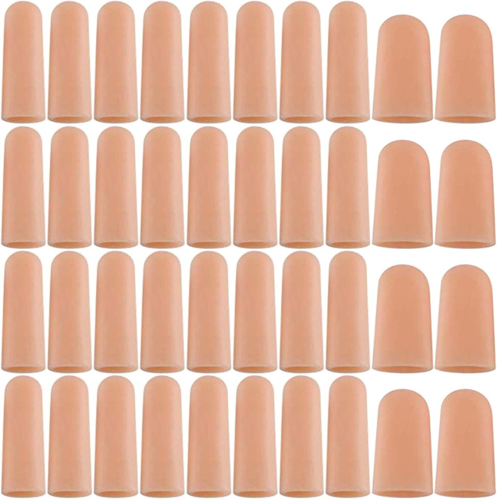 ANCIRS Gel Finger tuki Protector Gloves, Gel Finger Cots / Covers - Eri kokoisia silikoni sormenpäät käsien murtaminen, ekseema iho (40 kpl)