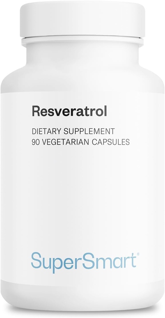 Supersmart - Resveratrol 40mg per päivä (Well-Tolerated) - Organic Red Grapes Extract - High Potency Resveratrol Supplement 