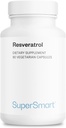 Supersmart - Resveratrol 40mg per päivä (Well-Tolerated) - Organic Red Grapes Extract - High Potency Resveratrol Supplement 