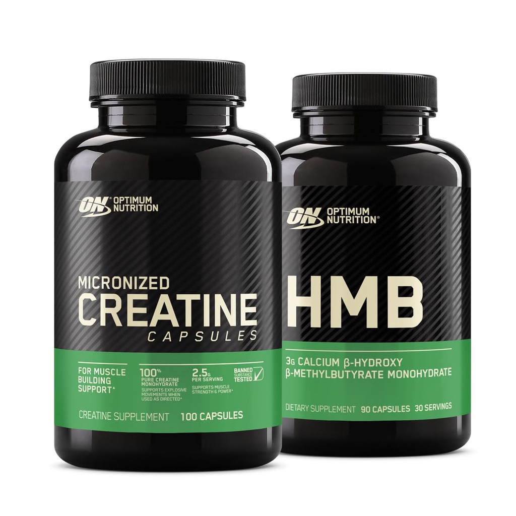 Optimum Nutrition Makuton Creatiini Monohydraatti 100 kapselia Optimum Nutiration HMB 90 kapselia