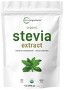 Pure Organic Stevia Powder, 1 punta (2,837 tarjoilua), korkein arvosana Stevia Green Leaf Extract Reb-A 