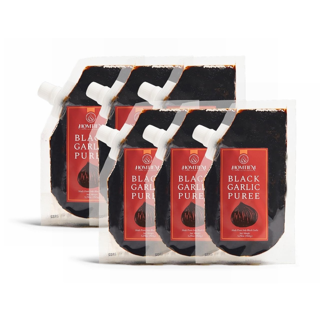 Hommiem Musta valkosipuli Pure 150g. (Made from 100% Solo Black Valkosipuli), Fermented 90 päivää, ei-GMO, valmis syömään välipalaa ja ruoanlaitto (6)