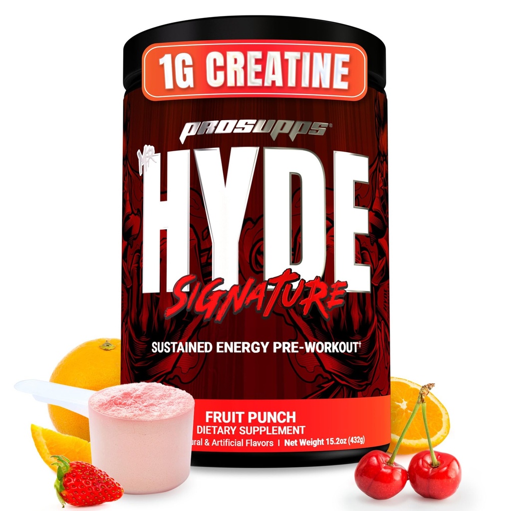 PROSUPPS Mr Hyde Signature Pre Workout Powder med kreatin, Beta Alanine & koffein - Prestanda, energi och uthållighet - Clean Fitness & Gym Supplements for Men & Women (Fruit Punch, 60 Servings)