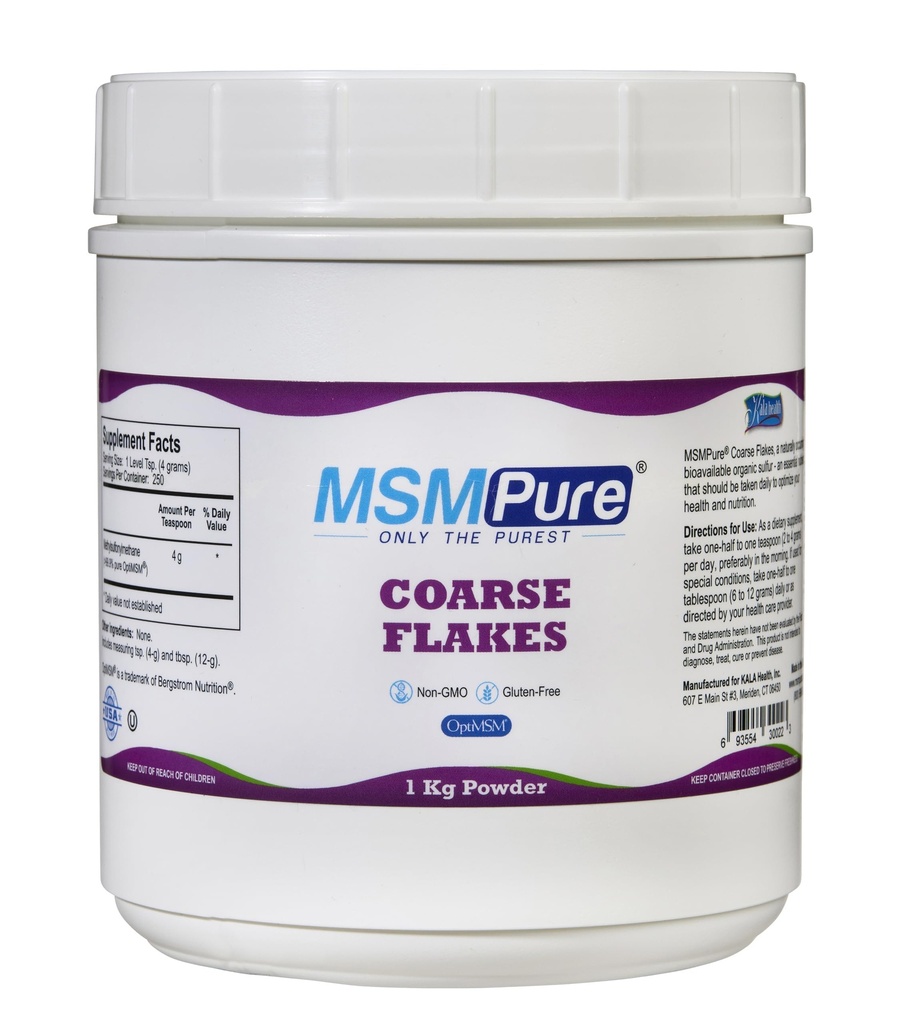 KALA TERVEYS MSMPure Coarse MSM Powder Flakes ... US-Made MSM for Joint Health, Skin Esiintyminen, ja hiusten ja kynsien tuki ... 2,2 lb, Organic Rikki