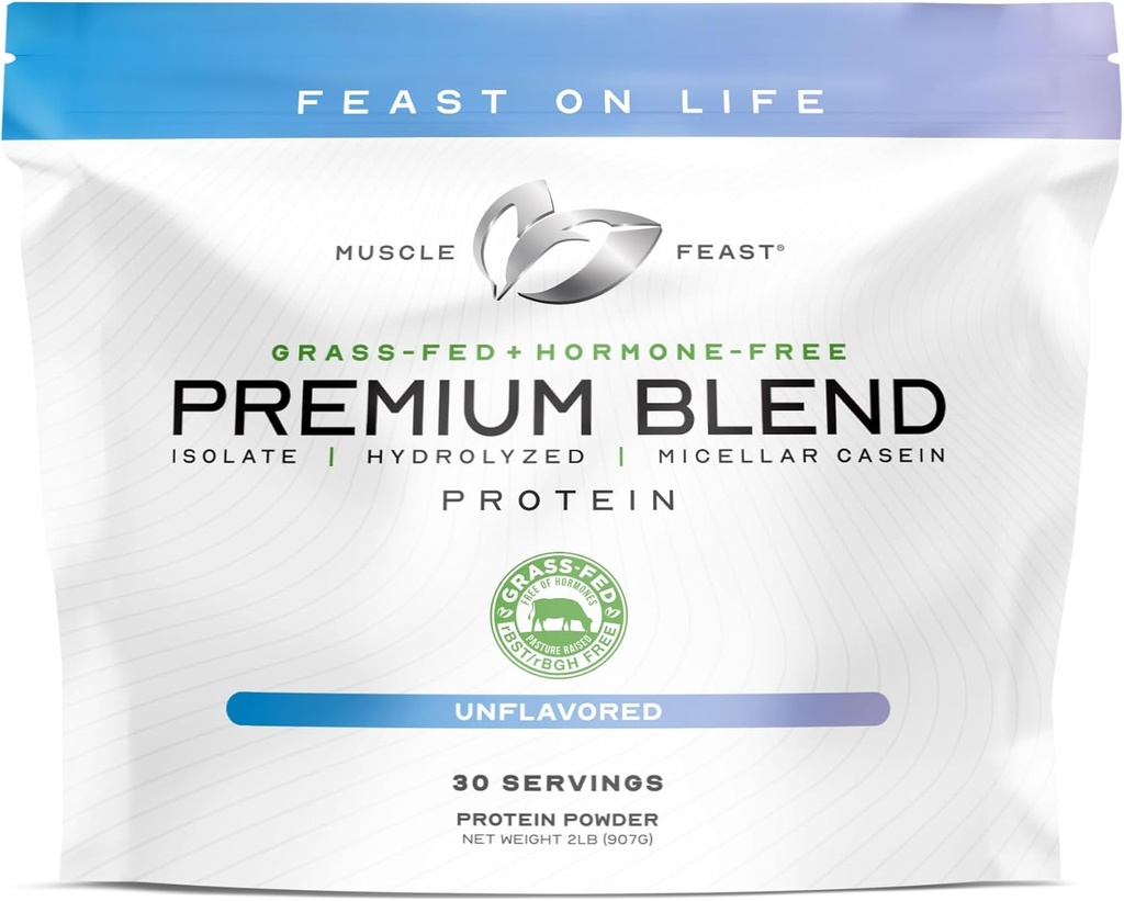 Muskelfesten Premium Blend All Natural Hormon Grass-Fed Whey Protein Powder, Osmakad, 2lb