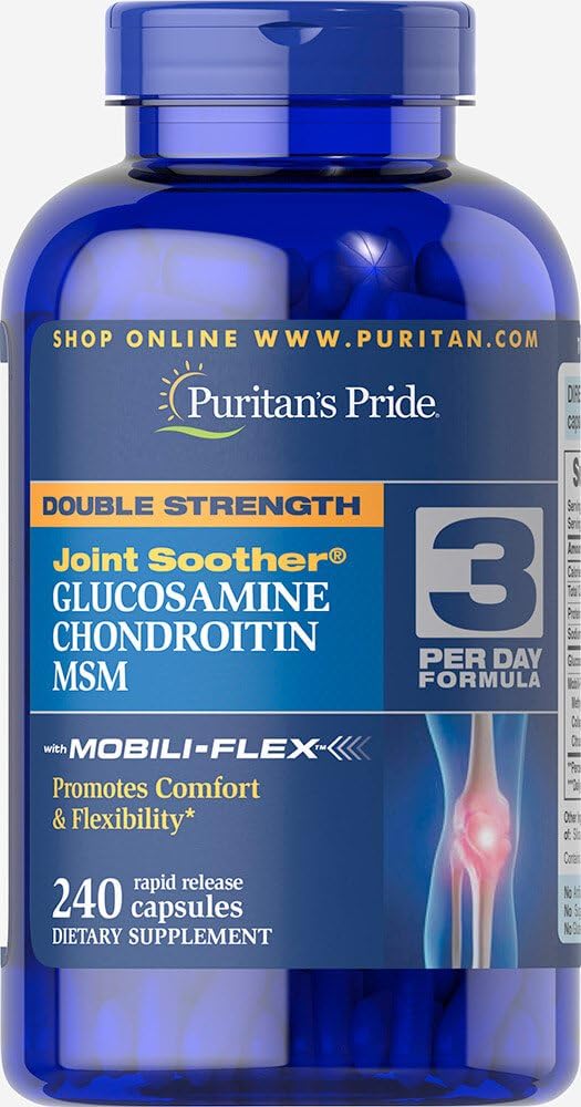 Puritan's Pride Glukosamiini MSM kapselit, 3 per päivä Formula