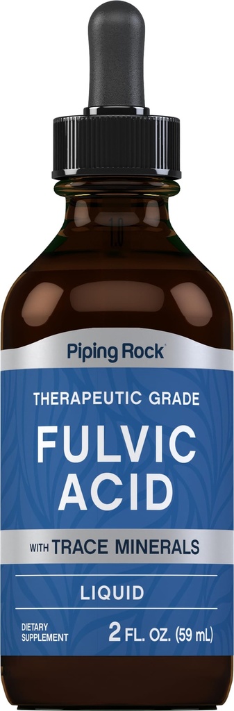 Piping Rock Liquid Fulvic Acid Drops | 2 fl oz | med Trace Minerals | Ionic Supplement | Vegetarian, Non-GMO & Gluten Free