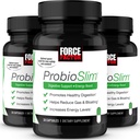 Force Factor ProbioSlim, Probiootti täydentää naisten ja miesten probiootteja ja vihreää teeuutetta, vähentää kaasua, turvotusta, ummetus, tuki Ruoansulatuskanavan terveys & Gut Health, 30 luku (Pakkaus 3)