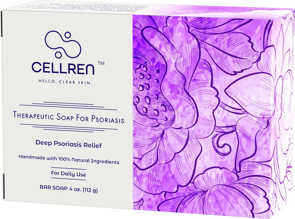 CellRen Psoriasis Saippua Bar. Luonnollinen helpotus psoriaasi. Ekstra ihon Calming Formula. 4oz