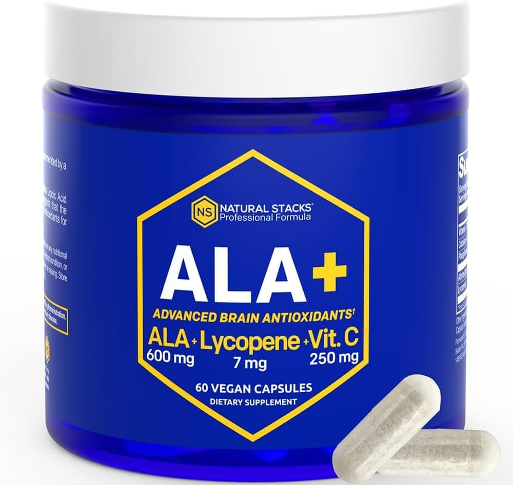 LUONNOLLISET TAKUT Alfa Lipoic Acid 600mg w/lykopeeni ja C-vitamiini - täydennysosa Immuniteetti & solufunktio - täydentää aivojen terveys