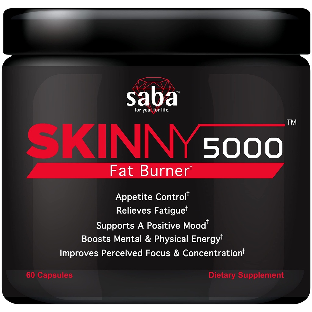 Saba Skinny 5000 -Fat Loss - Viktminskning-Appetite Control -Mild Jitter-Free Energy- Focus -60 kapslar