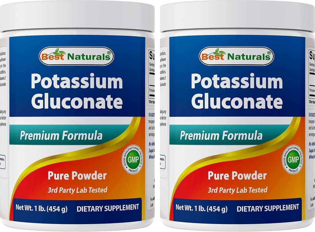 Bästa naturliga kaliumglukonat 1lb pulver (1 LB (Pack of 2))