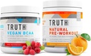 Totuus ravitsemus Natural urheilija harjoitus pino - Natural Preworkout (Orange Tangerine) + Vegan BCAA (punainen vadelma)