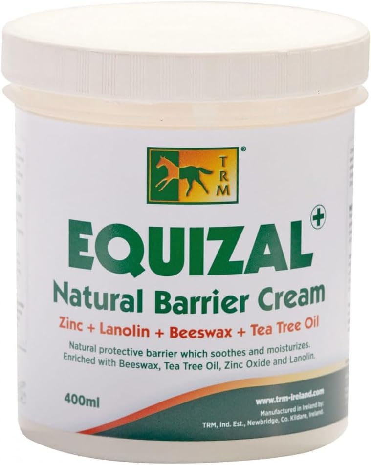 TRM Equizal Soothing Equine Barrier Skin Cream för hästar | Naturskydd, sårvård och Moisturization med Beeswax och Zink Oxide - 13,5 fl oz (400 ml) - 13,5 fl oz