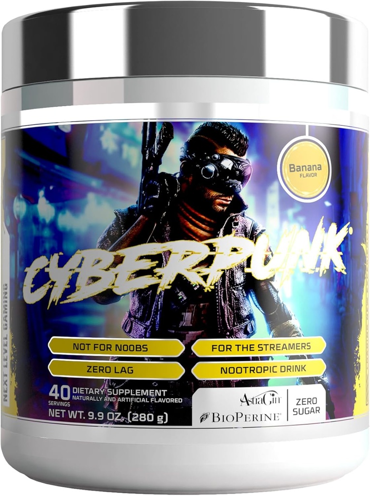 CYBERPUNK Gaming Powder Supplement ...Energia & Focus Nootrophic Drink...