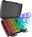 Pill Organizer 3 gånger om dagen, Fullicon Large Weekly Pill Case 7 Day, Daily Pill Box med 21 Compartments, Pill Dispenser Supplement Holder för Pills / Vitamin / fiskolja - Multifärgad