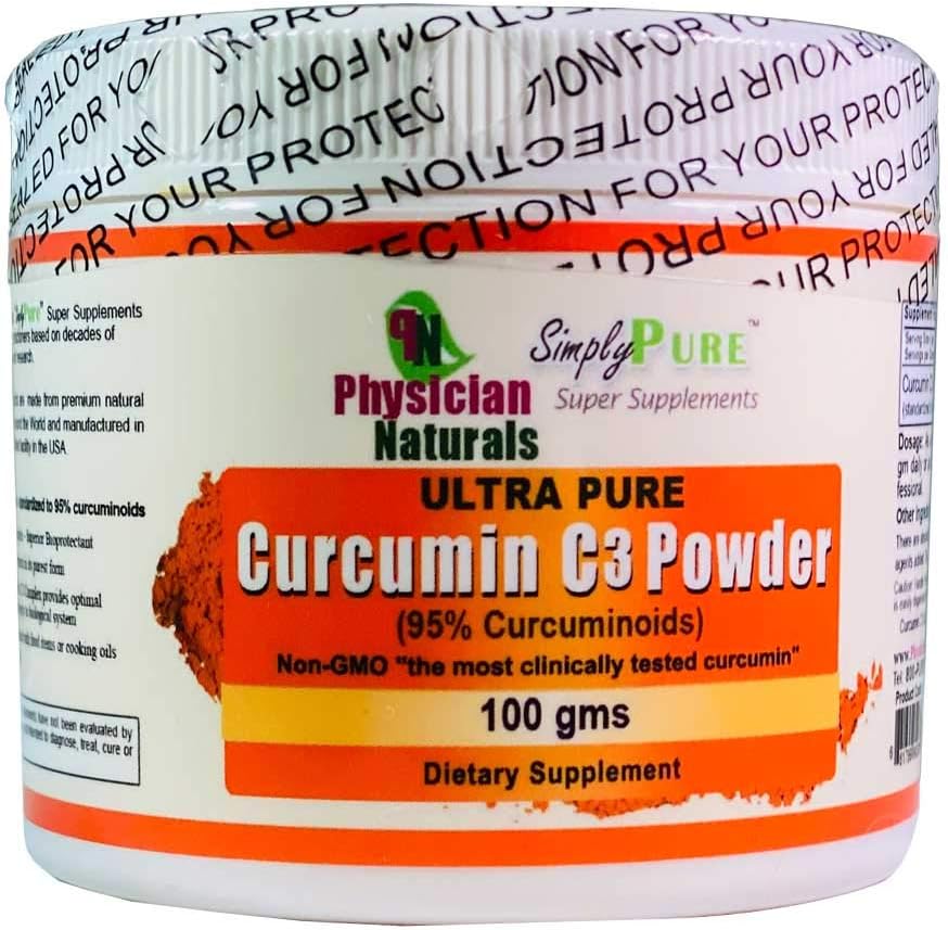 Ultra Pure Curcumin C3 Complex Powder 100% Pure Curcumin Turmeric Extract 100 GMS 11X Imeytyminen Yhteinen tuki ja immuuniterveys