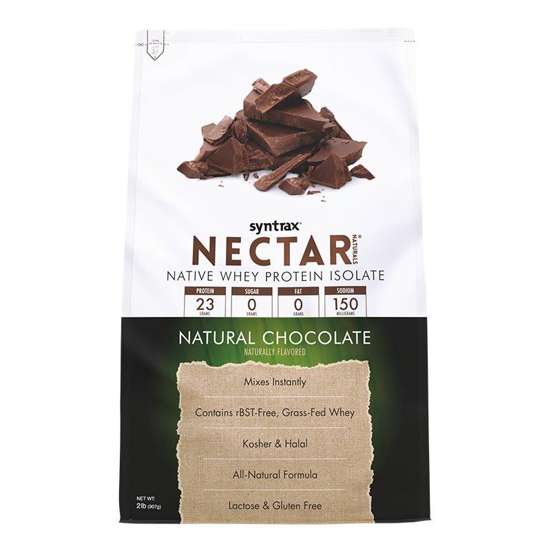 Syntrax Nectar Naturals, Kaikki luonnolliset Whey Protein Isolate, Smooth & Creamy, Natural Chocolate, 2 kg.