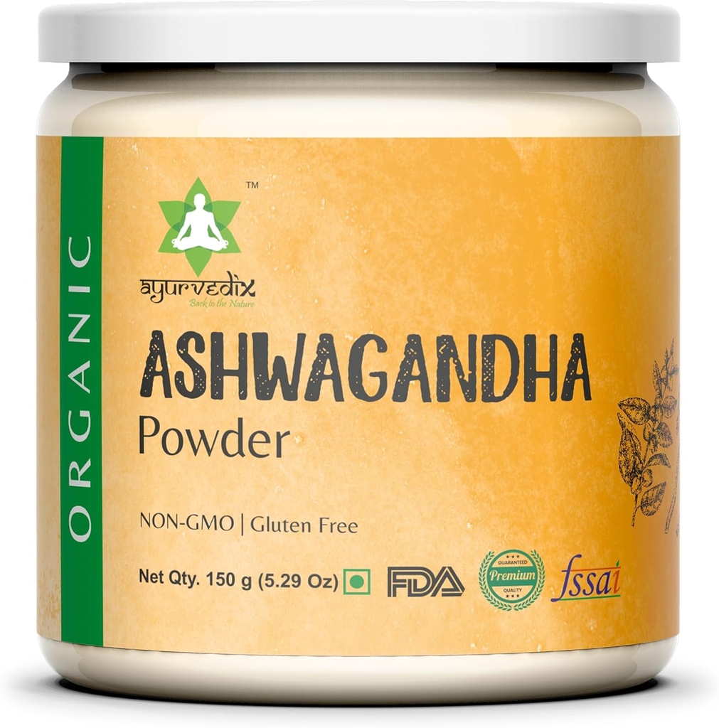 Organic Ashwagandha juurijauhe ... 5.29oz Uusittavissa Jar ... 100% Raaka Intiasta... Withania Somnifera - Ayurvedic yrttijauhe