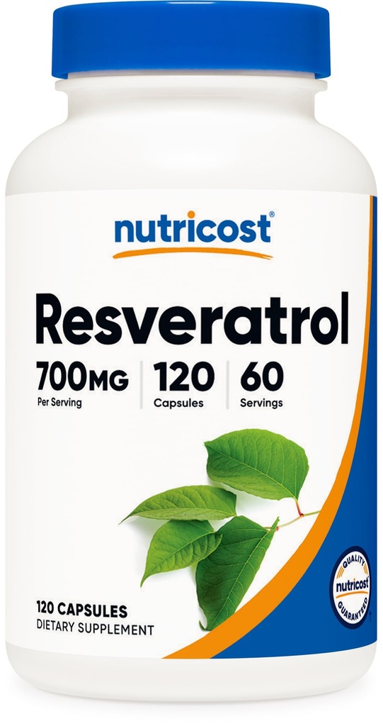 Nutricost Resveratrol 700mg, 120 kapslar - Vegan, Glutenfri, icke-GMO