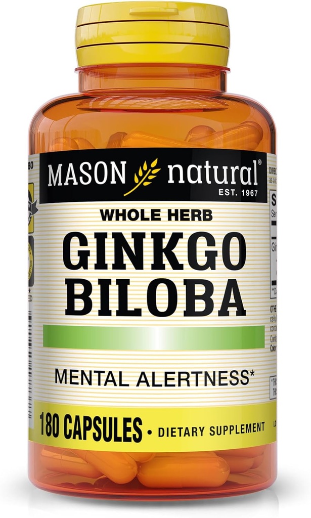 Mason-vitamiinit Ginkgo Biloba-kapselit, 180