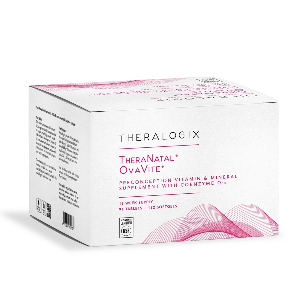 Theralogix TheraNatal OvaVite ennakkoehkäisy vitamiinit - 13-viikkoinen tarjonta - prenataali vitamiineja & hedelmällisyys täydentää naisille CoQ10* - NSF Certified - 91 Tabs, 182 Softgels (91 Servings)