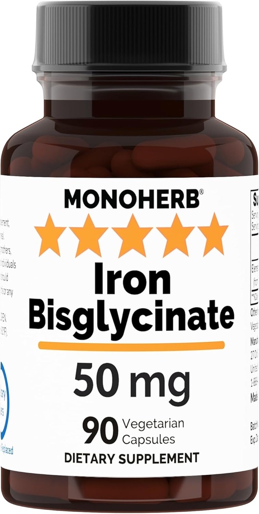 Rautabisglysinaatti 50 mg - 90 Veg kapselia - 50 mg Elementaalirautaa per kapseli