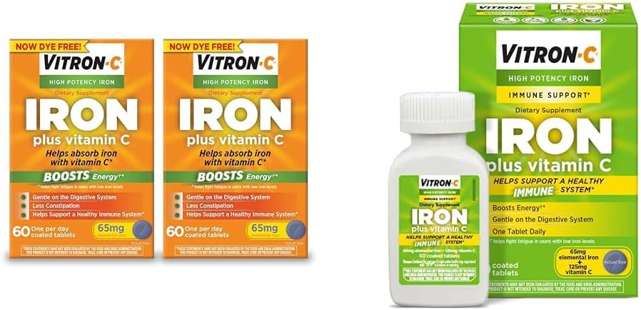 Vitroni- C- rautalisä, kerran päivässä, korkea teho Rauta Plus C-vitamiini & rautalisä & immuunituki