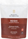 Reishi Pure Powder, Organic Mushroom Supplement for Immune Support, Longevity, Mieliala, Uni, Ei Fillers, Ei GMO