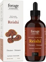 Forage Hyperfoods- Original Canadian Wild Reishi Mushroom Superfood Liquid Supplement Extract Tincture, Vegan, Non-GMO, förbättrar immunsystem och stressrespons, Natural Calm, 118ML