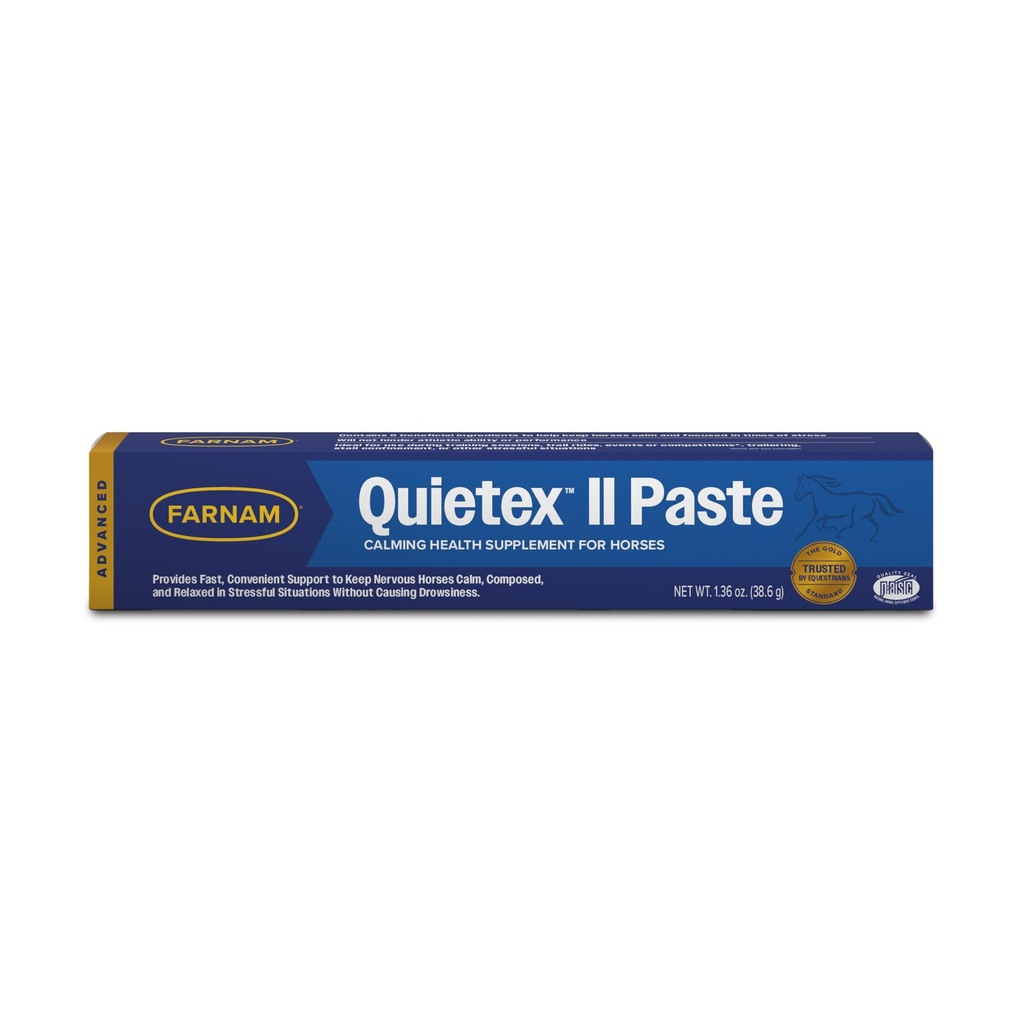 Farnam Quietex II Horse Calming Supplement Paste för hästar, hjälper till att hantera nervöst beteende och hålla hästar lugna och komponerade i stressiga situationer, 32.5 ml spruta