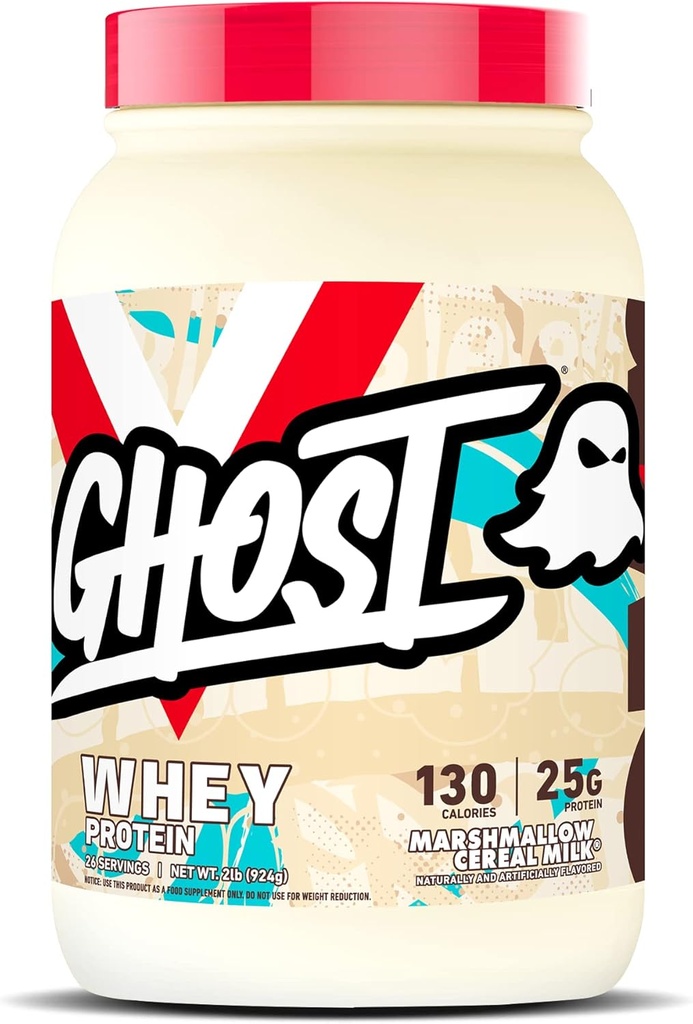 GHOST Heraproteiinijauhe, vaahtokarkkimurot Maito - 2LB, 25G proteiinia - Whey Protein Blend - ...