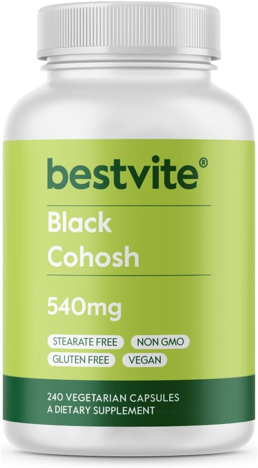 BESTVITE Black Cohosh 540mg (240 kasvissyöjäkapselia) - Ei stearates - No Fillers - Vegan - Non GMO - Gluteeniton