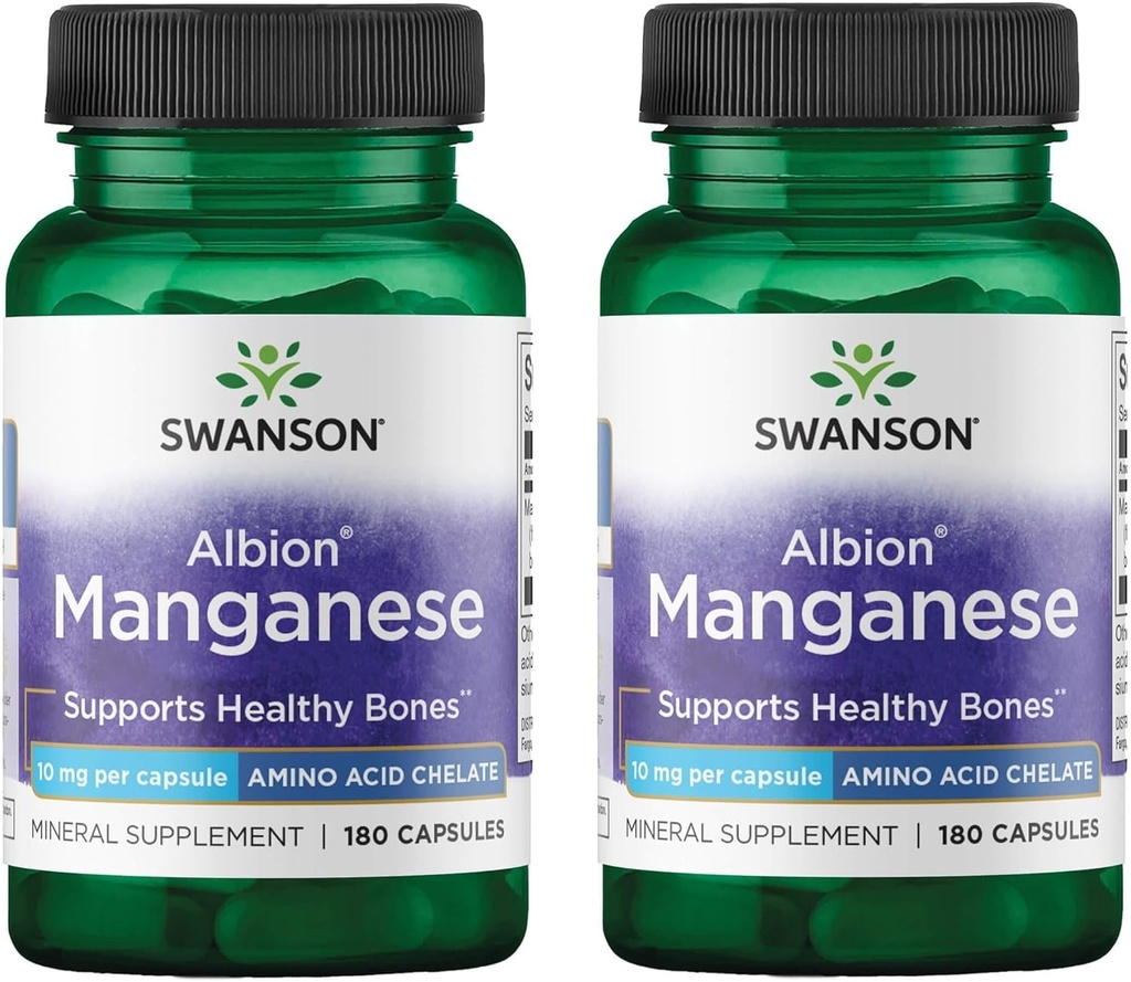 Swanson Albion Celated Manganium 10 Milligrams 180 kapselia (2 pakkaus)