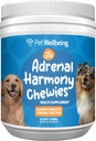 Pet Wellbeing Adrenal Harmony Chewies för hundar - Vet-Formulerad - Dog Adrenal Support, Cortisol Balance, Ashwagandha, Bacopa - Herbal Supplement (90 Soft Chews)