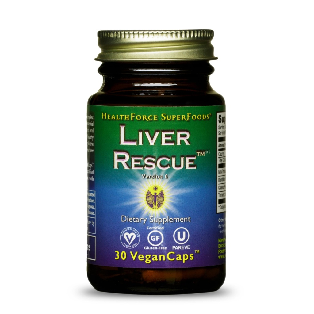 HealthForce SuperFoods Maksan pelastus - luonnollinen maksan puhdistus - maito Thistle & Voikukka juuri - Gluteeniton & Vegan - 30 kapselia