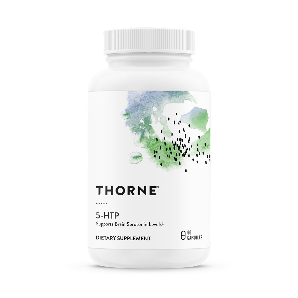 THORNE - 5HTP - Innehåller vitamin B6 - Serotonin stöd för sömn och stresshantering * - 5-Hydroxytryptophan Supplement - Tredjepartscertifierad - Gluten, Dairy & Soy-Free - 90 kapslar